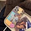 Applicable To IPhone16 IPhone Case 14promax Color Plaid Splicing 15 Three Dimensional Bow 13 Leather