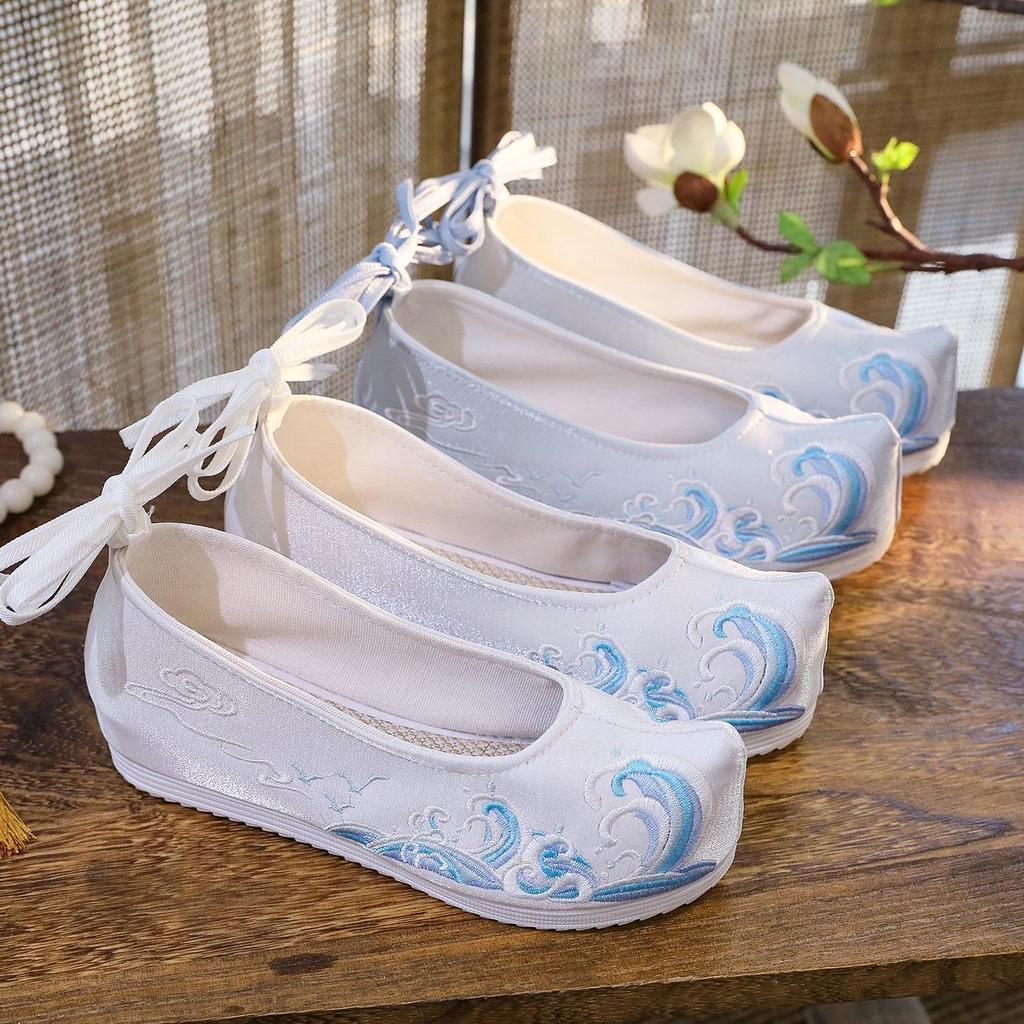 Elegante chinesische Stil Stickerei Schleifenschuhe - Inspiriert von antiken Kostümen, Damen Bühnen- und Film-Schuhwerk