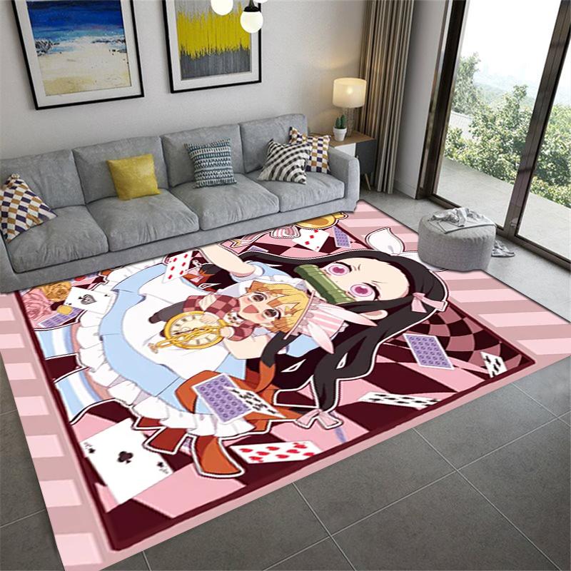2025 New Nezuko Kamado Carpet Rug for Living Room Bedroom Home Sofa Decoration,Kids Play Non-slip Floor Mat 97