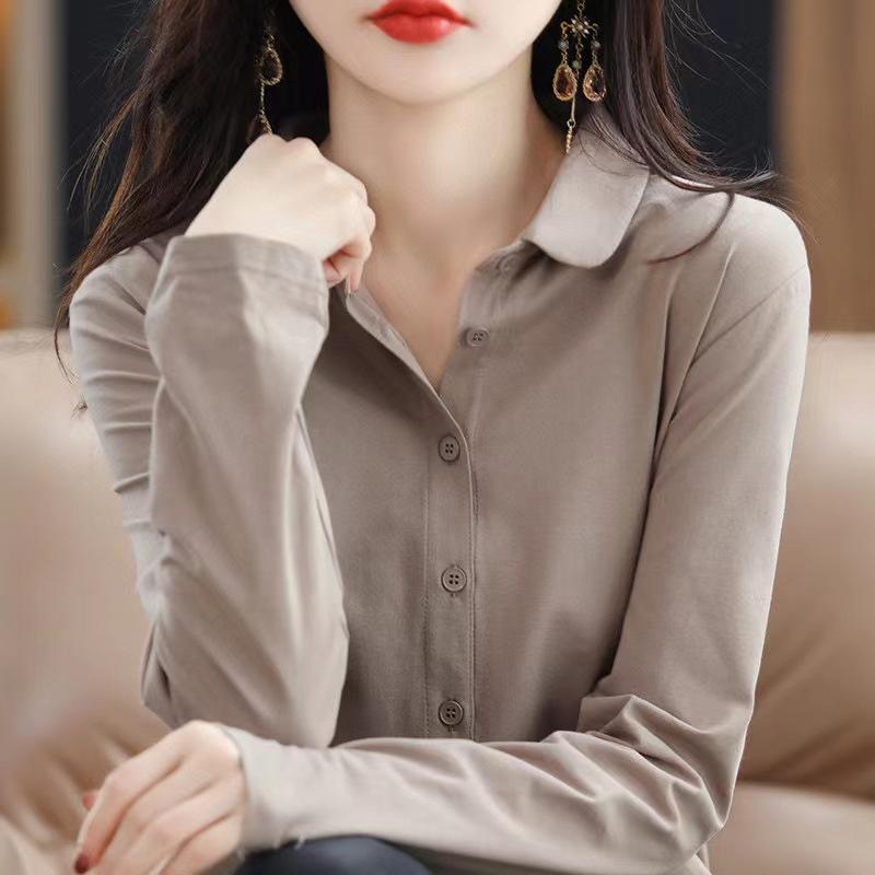 Cotton Long-sleeved Shirt Spring and Autumn Western Style Loose Shirt Fashion Women's Clothing