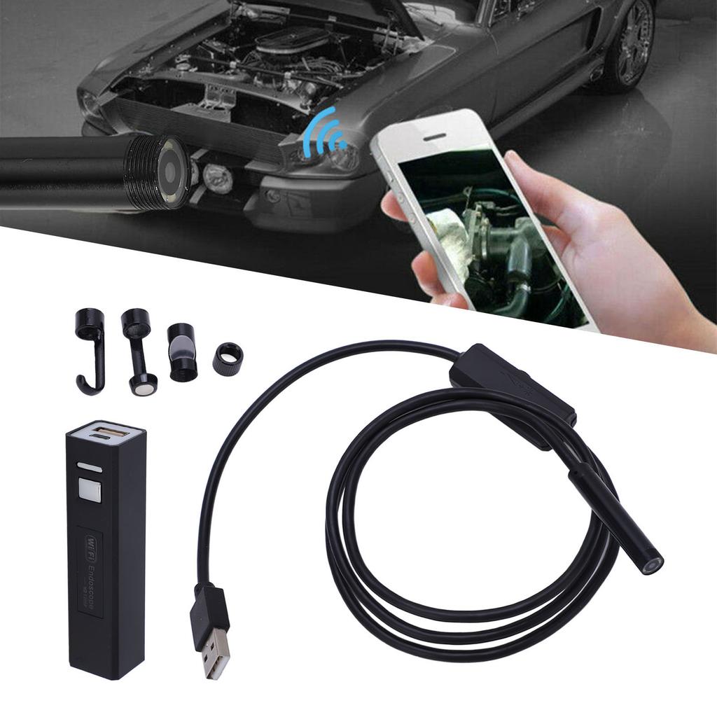 Wireless Endoscope Phone WiFi Borescope Inspection Camera HD IP68 8mm with Light