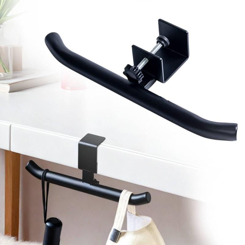 Desk Purse Holder Hook No Drilling Desk Mount Hook for Headphone Purse Table Hanger Hook Clamp-On Under Desk Headphone Hanger For Office/Students
