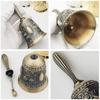 HAUUFENN Call Bell, Desk Bell, Hand Bell, Call Bell, Retro Metal Copper Bell, Flower Engraving, Hand-Moved Bell, For Stores, Receipts Bell, Senior Cit