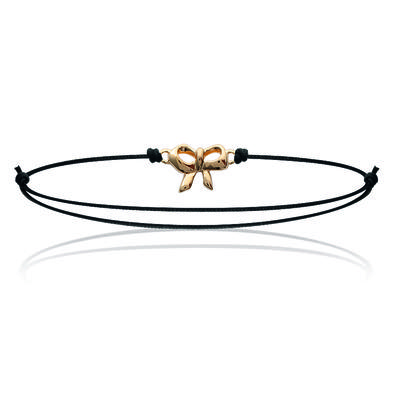 [J0827] - Vergoldetes Armband 'Knoten' goldfarben schwarz - 14x10 mm