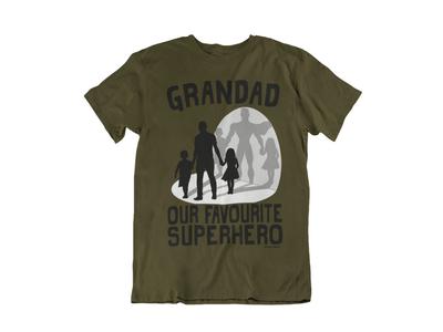 Grandad Favourite Superhero Mens T-Shirt Grandson Daughter Christmas Gift Grampy