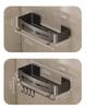 Gunmetal No-Drill Triangular Bathroom Shelf - Space Aluminum Corner Storage Basket