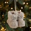 Christmas Boot Ornament Fuzzy Shoes Christmas Tree Hanging Ornaments Soft Plush Winter Boots Pendant for Home Office Decor