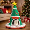 Christmas Hat Pet House Autumn Winter Warm Indoor Dog Cat Bed Cave Plush Kitten Puppy Sleeping Nest Tent Pet Supplies