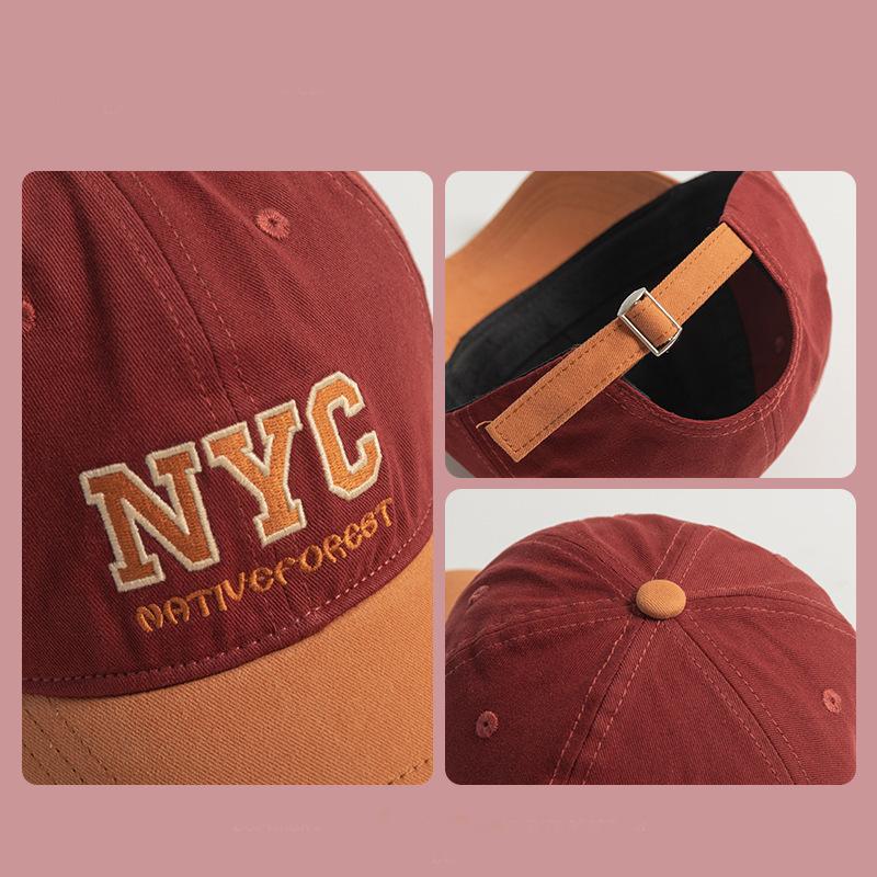 Baseball Korean Style Baseball Cap Fashion Autumn New Contrasting Color Splicing  Letter Embroidery Fresh Sweet Casual