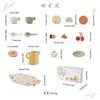 Wooden Teether Afternoon Tea Pretend Wooden Tea Tea Tea Tray Pretend Improve Communication Educational Baby Kindergarten Entrance Nursery School New