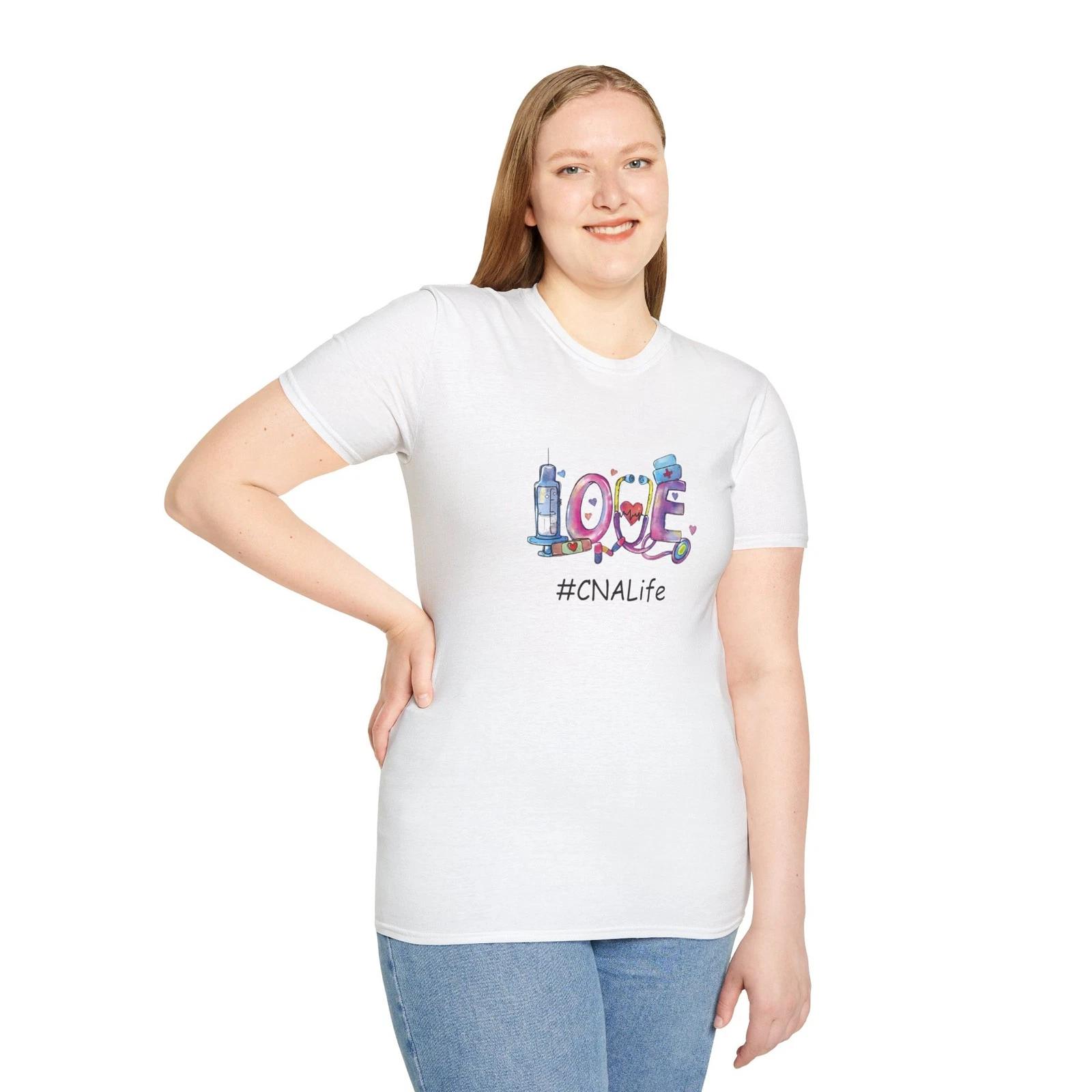 CNA Life Graphic Tee, Casual T-Shirt for Healthcare Workers, Love Theme 2XL