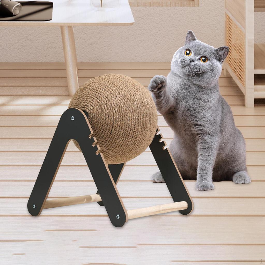 Cat Scratcher Ball Entertaining Protect Furniture Grinding Claw Interactive Wood Pet Toy