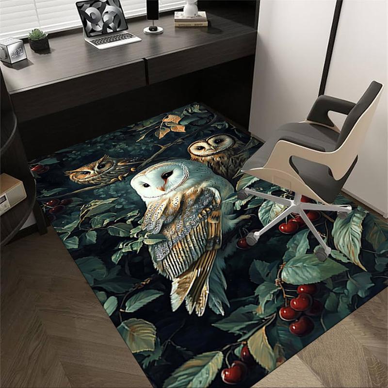 

1PC Owl Cherry Extra Large Non Slip Floor carpet, Office, family, bedroom Large Area Rug Indoor Rugs, Vibrant Colors 60cm by 90cm