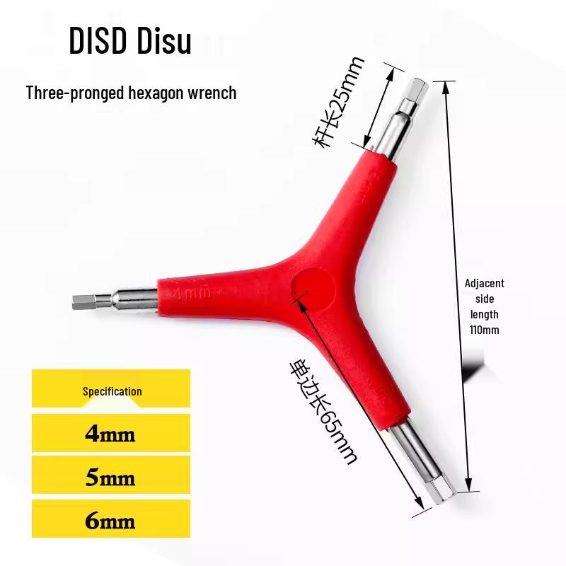 Three-Pronged Hexagonal Multi-Purpose Wrench: Flat Head, Phillips Head, and Inner Hexagonal for Air Conditioning Maintenance