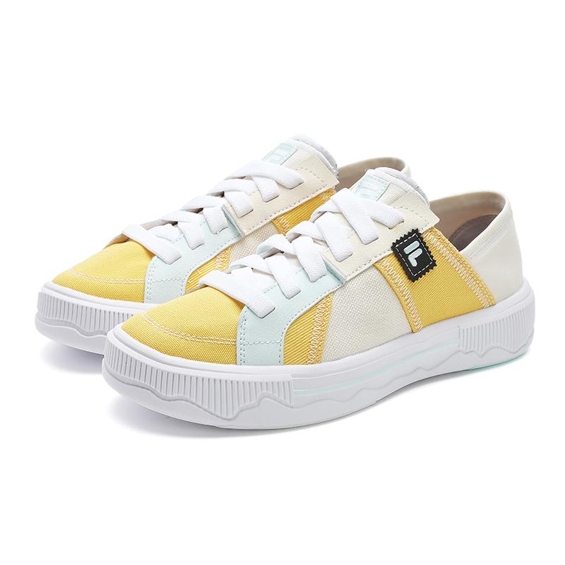 Fila Fusion Pop 3 Casual Comfortable Durable Low-Top Lifestyle Shoes Women Sneakers Off-White T12W422221FWB