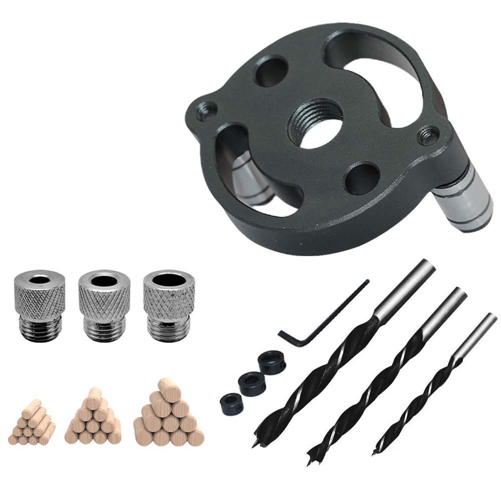 Woodworking Drill Locator Kit Pocket Hole Jig with 3 Drill Bushings for Precise For Angle Drilling In Various Thicknesses