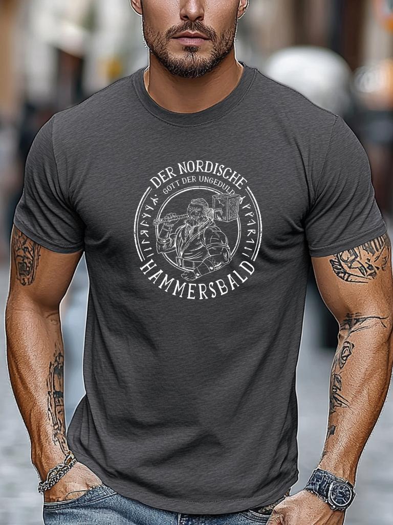 Unisexs TShirt Simple and Stylish Clean and Minimalist Unisexs DER NORDISCHE HAMMERSBALD Print Unisexs Tshirts for Summer Unisex