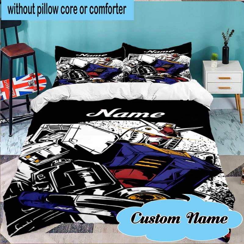 Custom Name 3PCS Robotic Warrior Adventure Bedding Set Including 1pc Duvet Cover And 2pcs Pillowcases for Bedroom, Dormitory Gift Home Decor