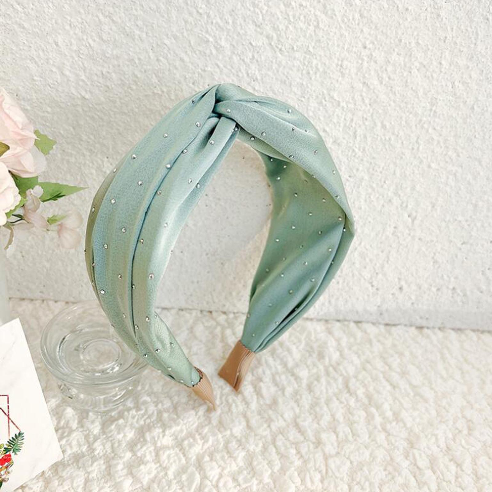 

PROLY Новая Мода Женская Повязка на Голову Широкая Боковая Повязка для Волос со Стразами Центральный Узел-Крест Тюрбан Летние Аксессуары для Волос для Девочек