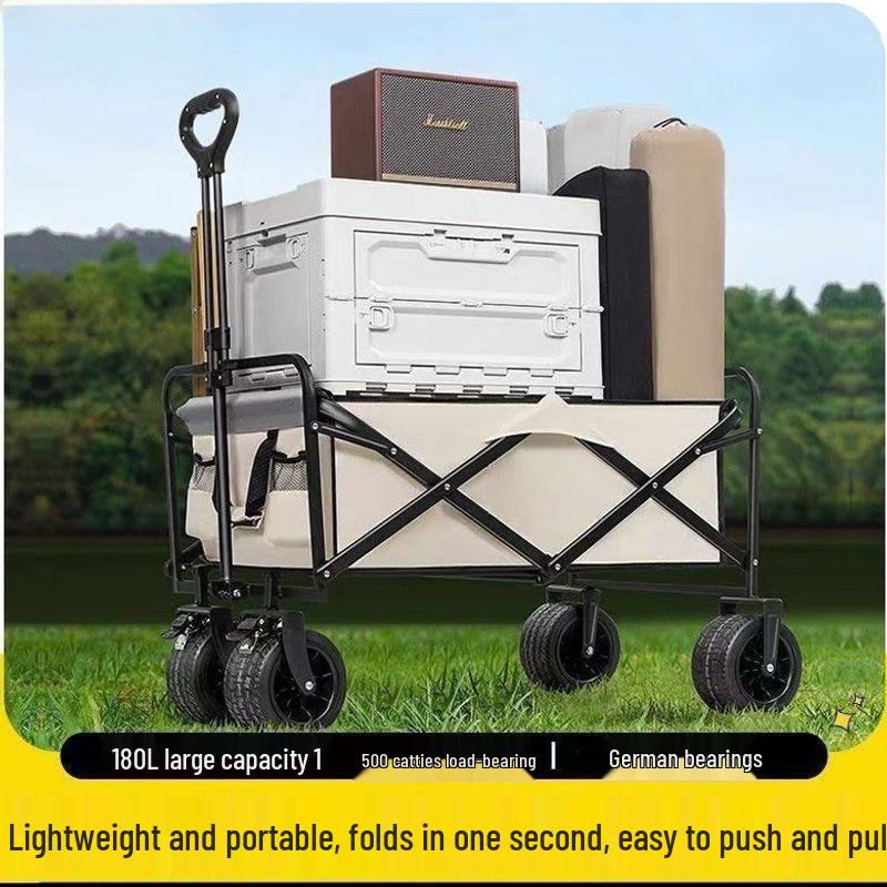 Extra Large Folding Outdoor Camping Handcart with Drawbar