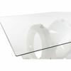 Table de salle à manger - 160x90 cm - Verre transparent - MDF blanc - Rectangulaire