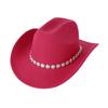 Ladies' gender-neutral top hat Western jazz hat curved wide brim accessories rhinestones flower decoration bridal wedding