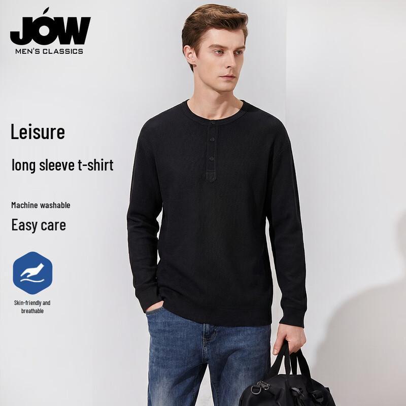 JOW Men s Henley Collar Long-Sleeve Sweatshirt XL