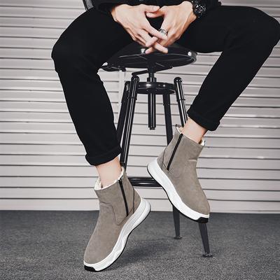 New Men's Winter Cotton Comfortable Trendy Windproof Men Boots Are Fashionable They Are Designed for Anti Slip and Snow Walking