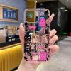 Cool cat stick figure painting iPhone17AIR transparent mobile phone case Apple 15Pro funny 16 does not collide