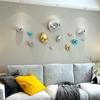 Background Wall Hanging Silver Stone Abstract Three-dimensional Handicraft Pendant Living Room Wall Decoration Accessories