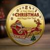 1PC Christmas Santa Claus Collection Commemorative Medal Souvenir Coin Home Decoration Gift