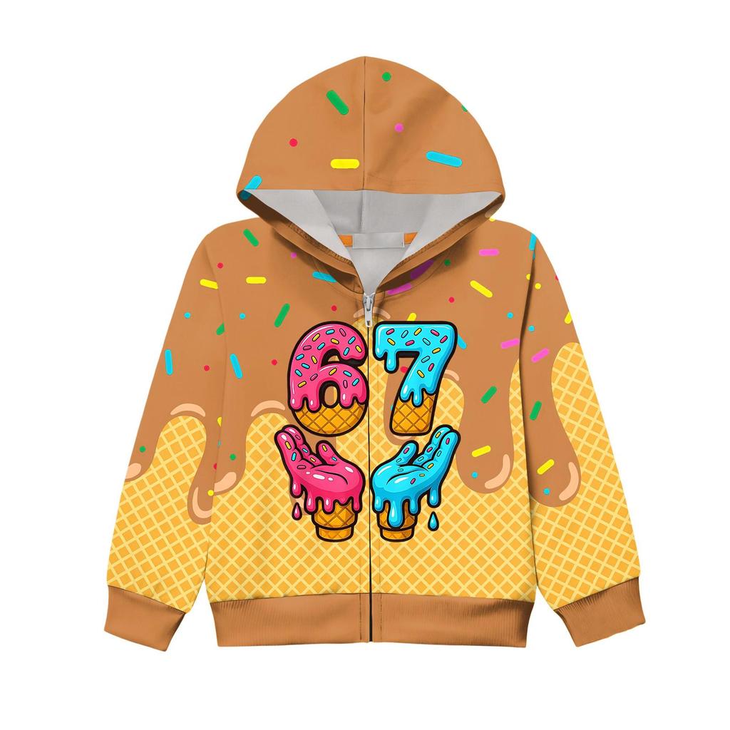 Kinder Langarm Locker Bedruckte Reißverschlussjacke