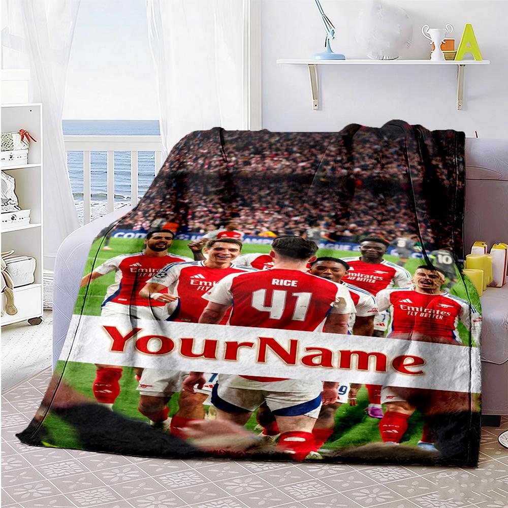 Arsenal Customize Your Name Blanket Gift Customizable Blanket Soft & Cozy Versatile for Home Decor Chair Office Living Room Four Seasons Universal