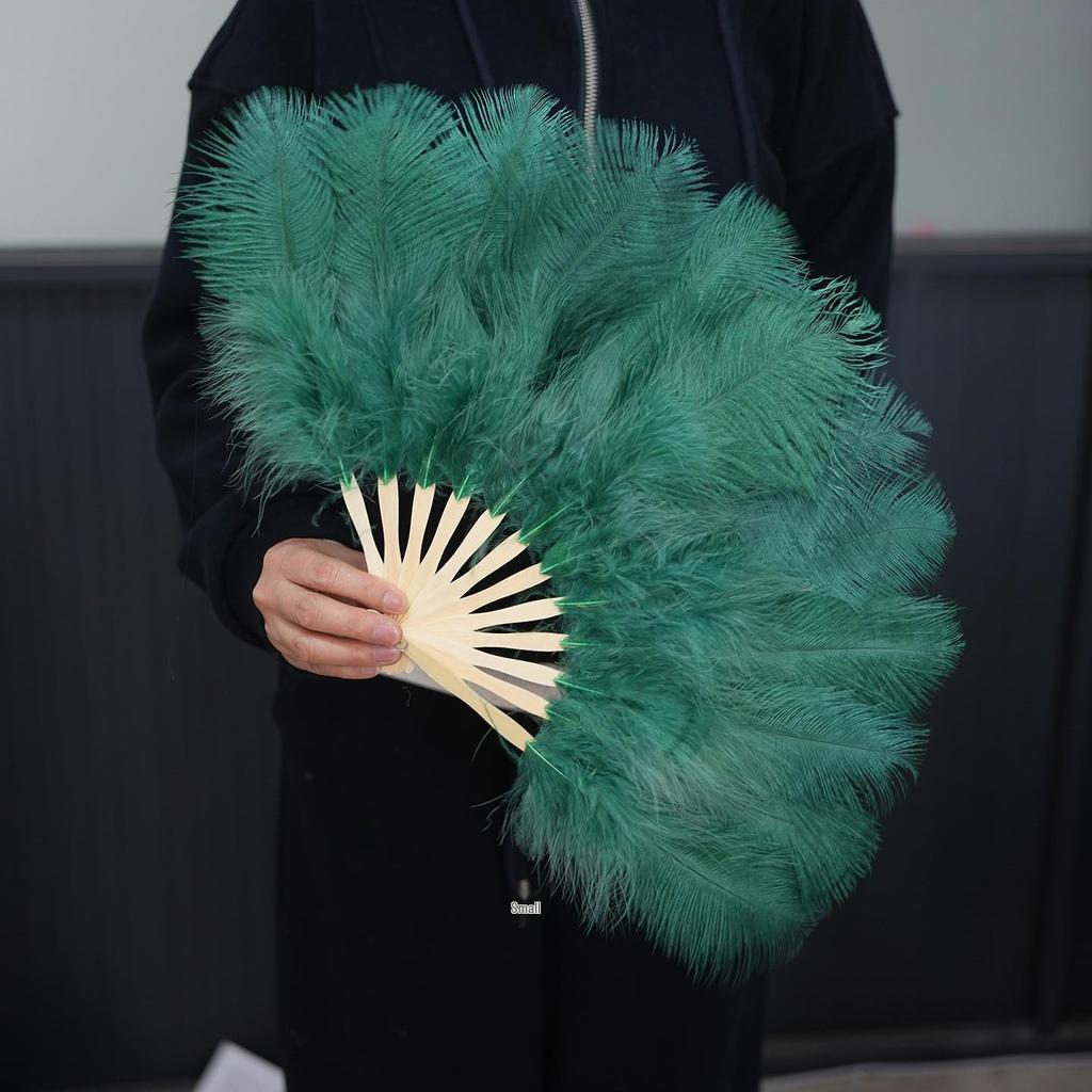 35cm Ostrich Feather Fan for Qipao Fashion Shows and Stage Performances