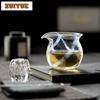 Handmade Blow Bubble Crystal Glass Tea Pitcher Japanese Fair Cup Cha Hai Justice Cup Dahongpao Fair Mug Teaset Supplies Craft