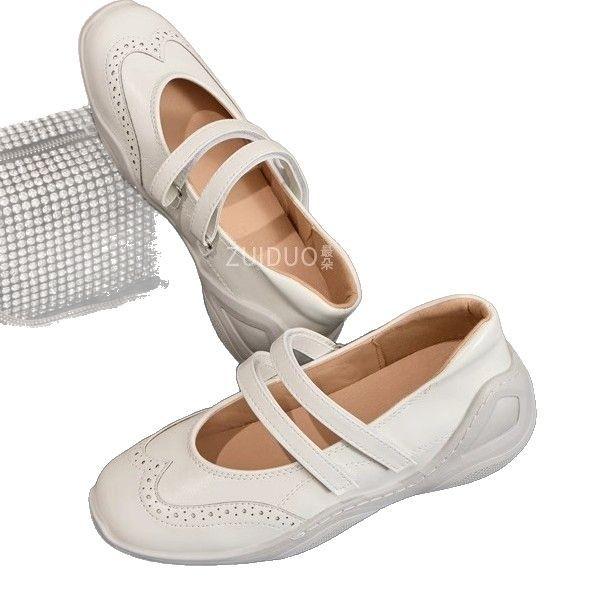 Silver Platform Inner Height-increasing Shoes 2025 New French Retro Mary Jane Casual Sports Ballet Single Shoes Women