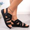 Fashion Elastic Cross Strap Casual Sandals for Women Summer 2025 Lightweight Non Slip Beach Shoes Woman Comfort Slip On Wedge Sandalias