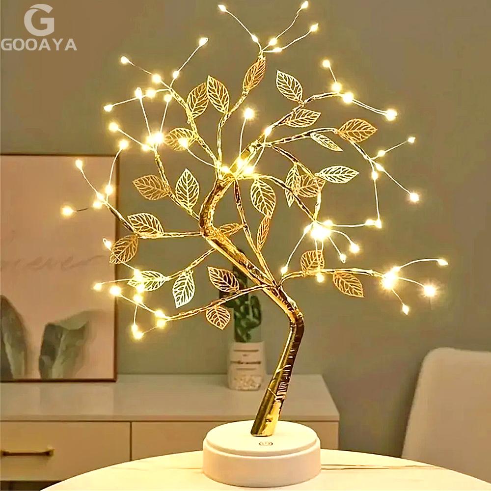 Table Tree Night Light Battery Powered Touch Switch Artificial Bonsai Cherry Desktop Tree LED Lamp Light Garden Decoration
