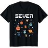 7 Year Old Outer Space Birthday Party Solar Planets 7th Gift T-Shirt