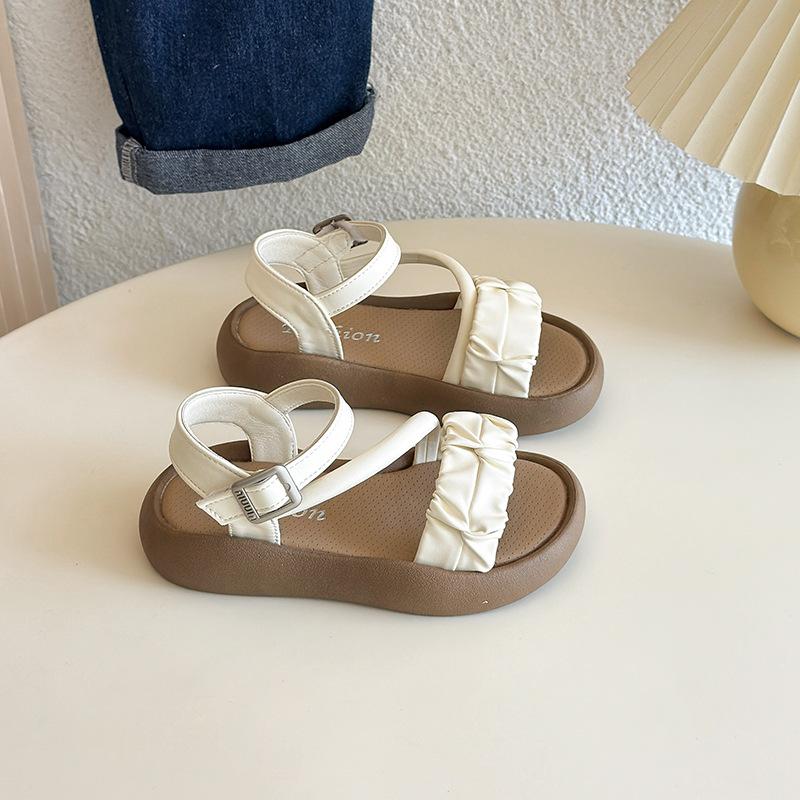 Dětské a dívčí sandály 2025 s otevřenou špičkou, temperamentní, letní, nová móda, korejská verze, princeznovské, roztomilé, všestranné, zahraniční styl