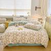 Winter Thick Warm Milk Coral Fleece Bedding Set Ins Fresh Duvet Cover Single