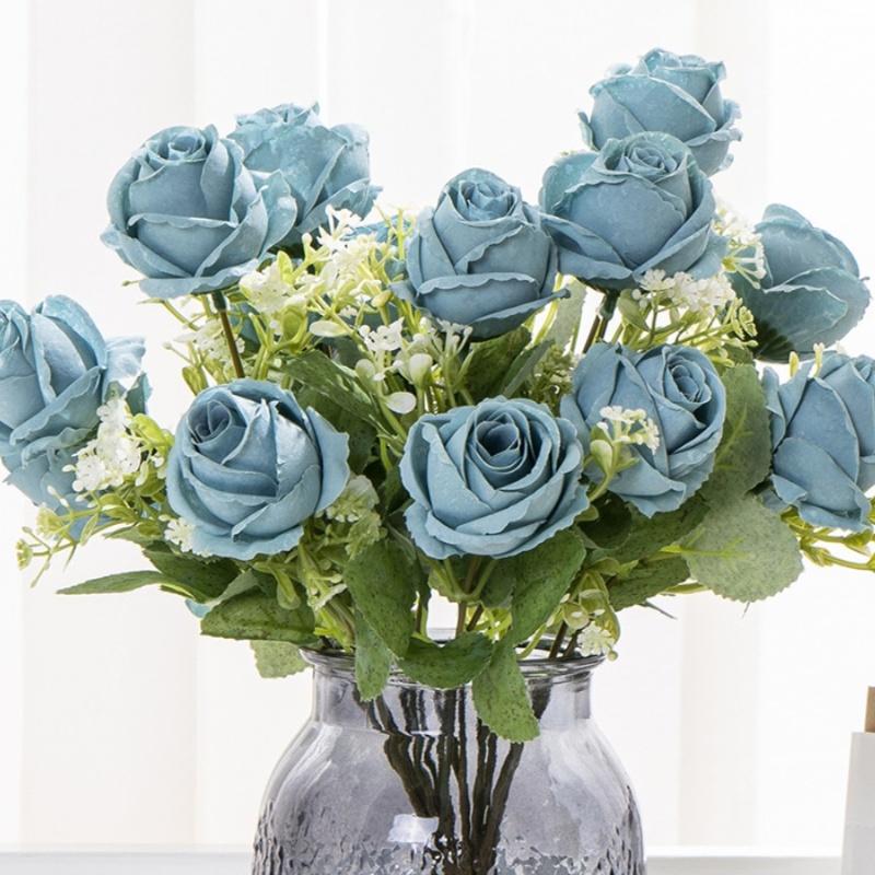 9Heads/1 Bouquet Artificial Silk Rose Flowers Bride Flower for Wedding Party Home Decoration1 Vintage Rose/bunga Rose/bu