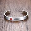 Type 1 Diabetes Medical Alert Bracelet for Men Women ID Cuff Bangle Stainless Steel Personalized Free Engrave