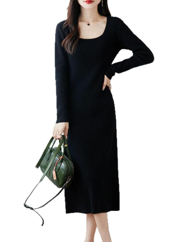 2026 Women's U-Neck High-Waist Loose Slimming Knit Cashmere Sweater