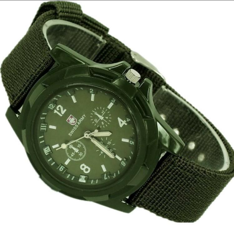 Men's Luminous Swiss Army Watch with Nylon Strap – Gemius Student Quartz Sports Watch