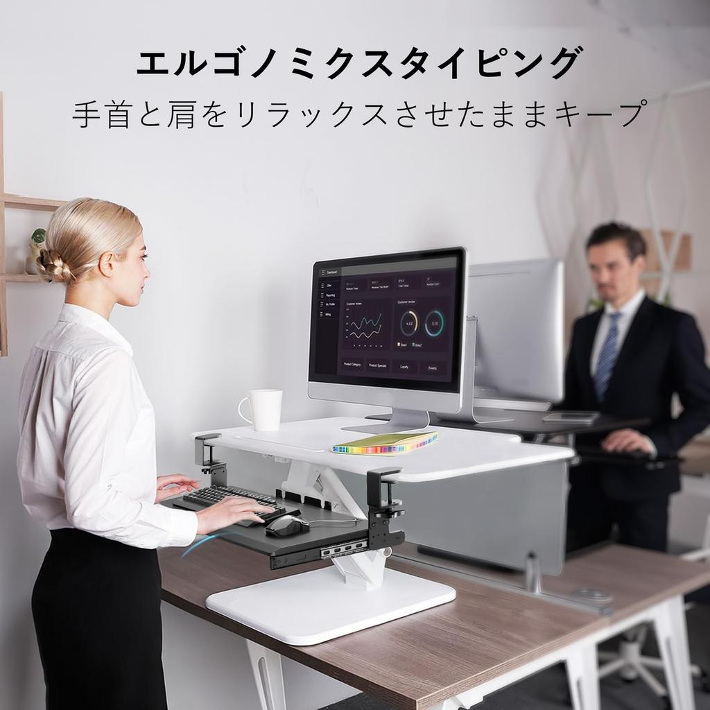 AX WABER Keyboard Tray, Sliding Keyboard, Clamp-on Keyboard Tray, Ergonomic Design, Keyboard and Mouse Storage, Easy Assembly, Expandable Table,