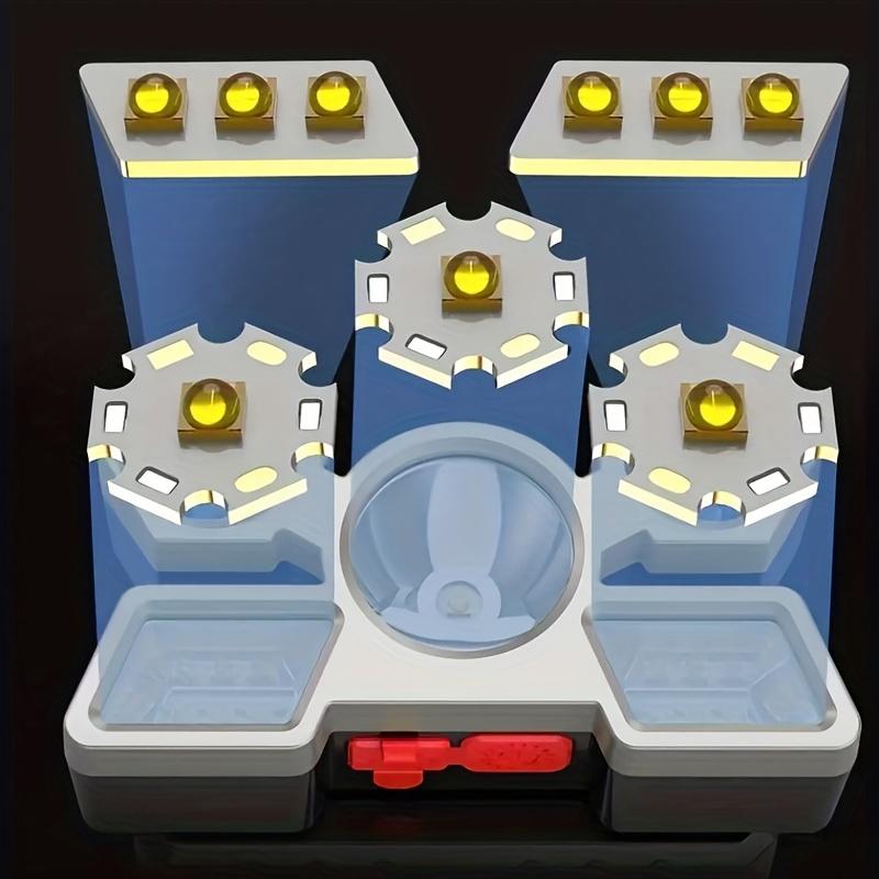 2023 LED Headlamp Strong Light Super Bright Head-Mounted Flashlight Outdoor Rechargeable Night Fishing Headlight 5 Light Sources