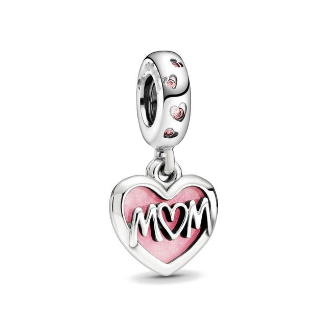 New Sparkling Love You Mum Infinity Heart Charm Beads Fit Original Fashion Bracelet Diy Jewelry For Women
