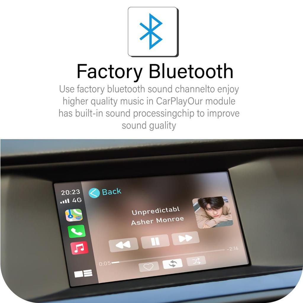 Sinairyu Wireless Carplay Android Auto Retrofit Kit Compatible for BMW 1 3 5 6 7 Series X1 X3 X5 F11 F22 F20 F30 with CIC System