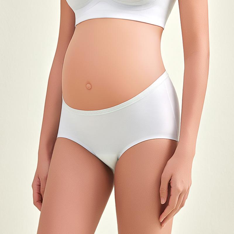 Plus Size Maternity Tummy Support Shorts - Seamless, Breathable, Mid-Waist, Cotton Crotch, Spring/Summer Pregnancy & Postpartum Underwear.